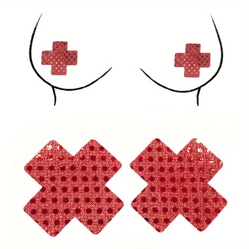 Nipple Cover Pasties - Red Cross Design Nipple Covers Waterproof