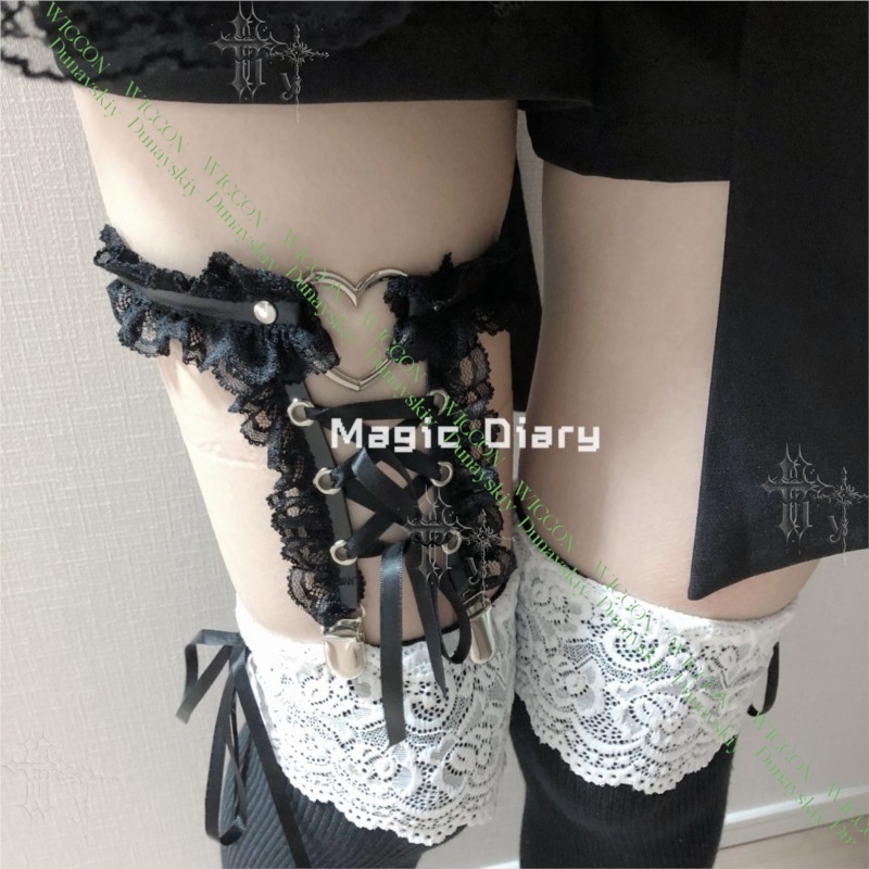 Jirai Kei Figure Ribbon Buckle - Garter Belt Set 评论和价格