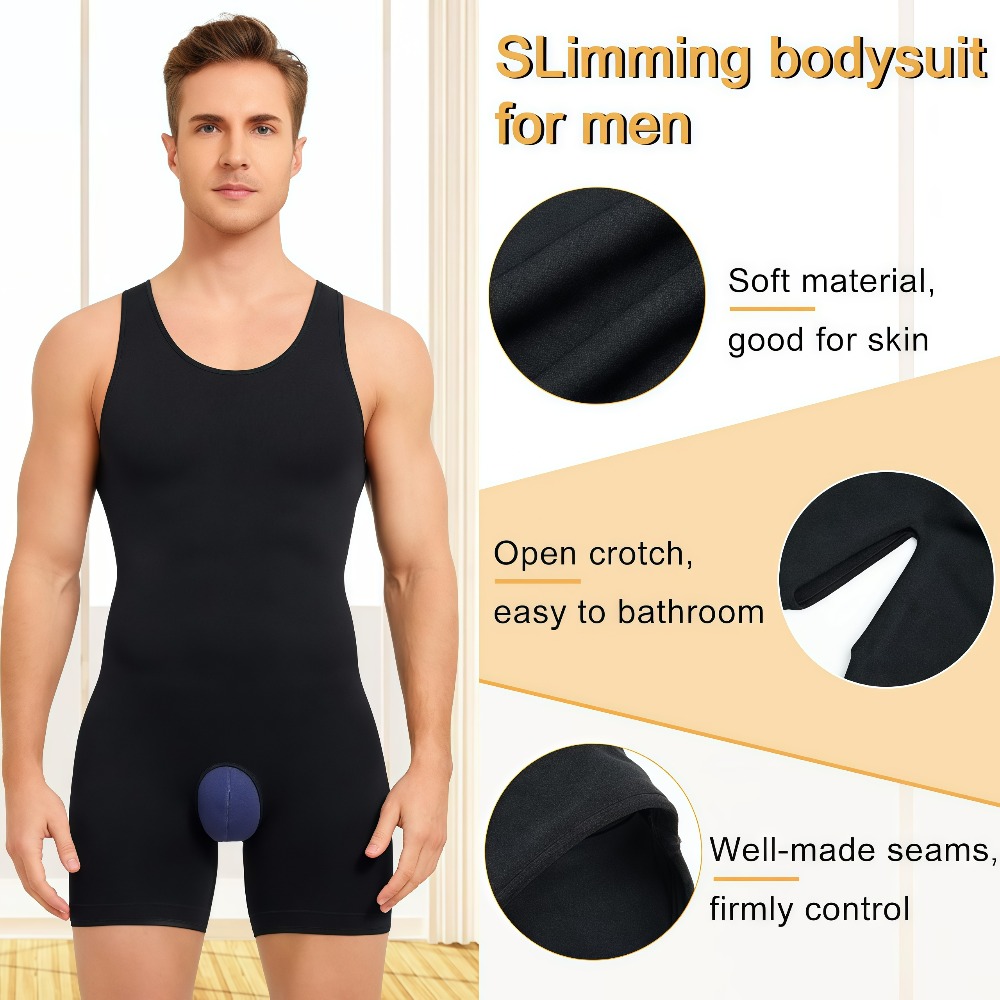 1Pcs Mens Seamless Compression - Shapewear Bodysuit Firm 评论和价格