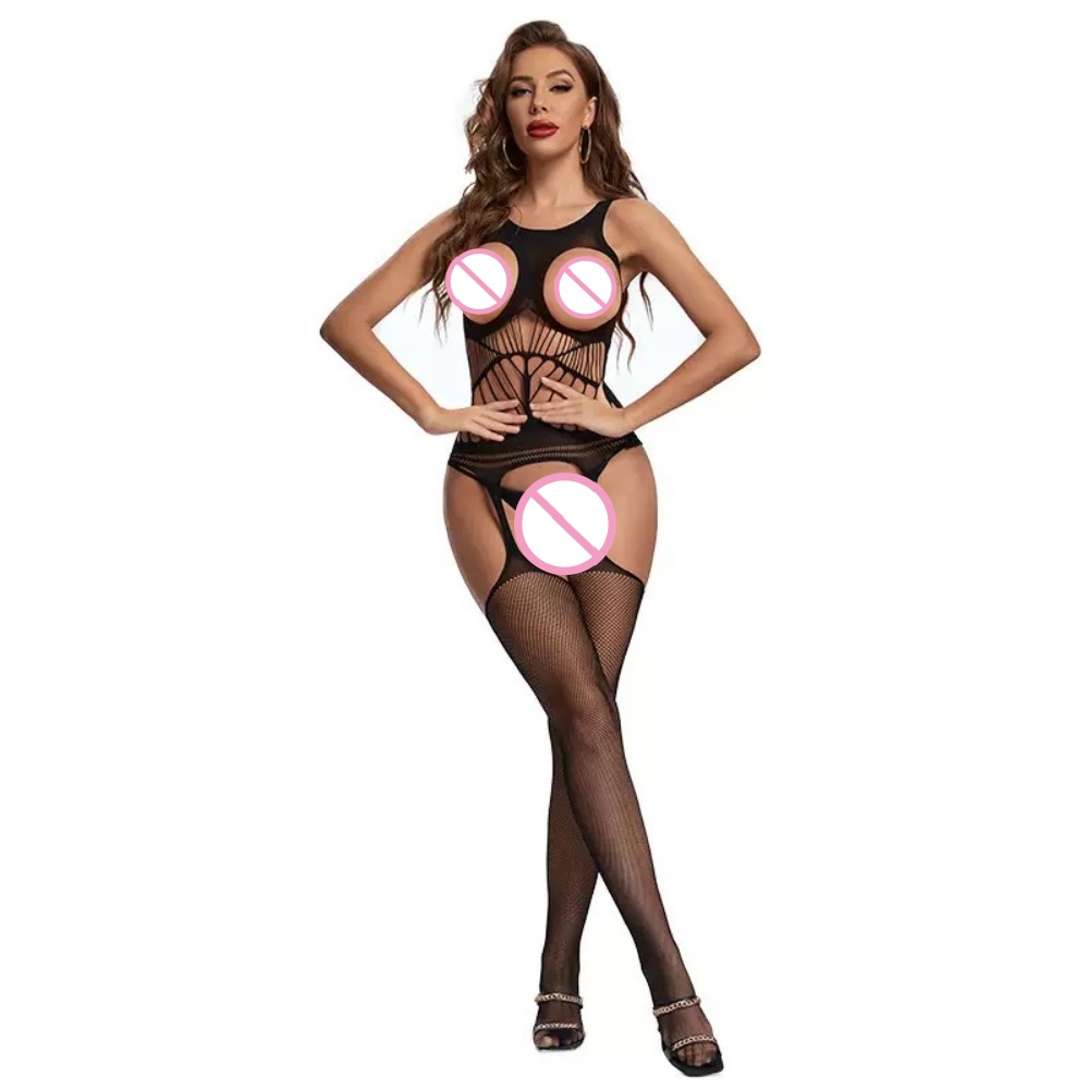 Crotchless Bodysuits Transpare - Bodystocking Fishnet 评论和价格
